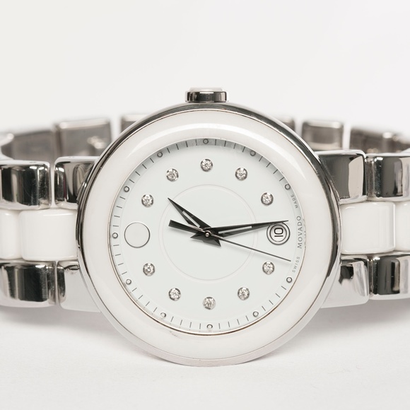 Movado Accessories - Auth MOVADO Cerena Diamond White Ceramic Watch